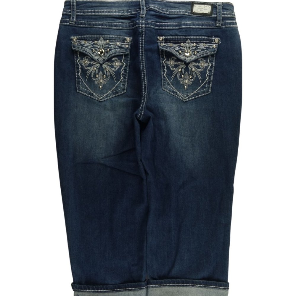 Earl Jeans Crop Capri Womens 10 Stretch Bling C707